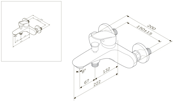 Смеситель для ванны Am.Pm Like F8010016 Смеситель для ванны Am.Pm Like F8010016