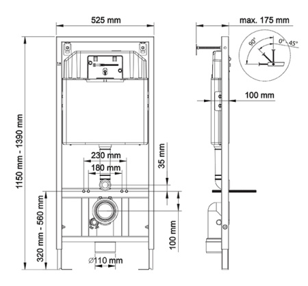 Комплект унитаза с инсталляцией Berges Wasserhaus Ego Rimless 043231