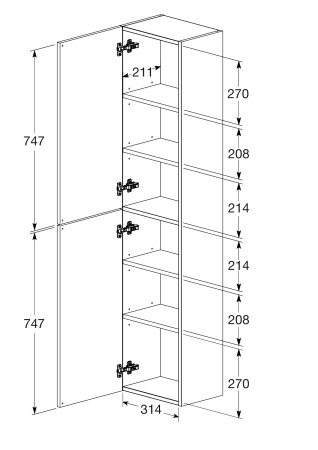 Пенал Roca The Gap A857427806 белый глянец