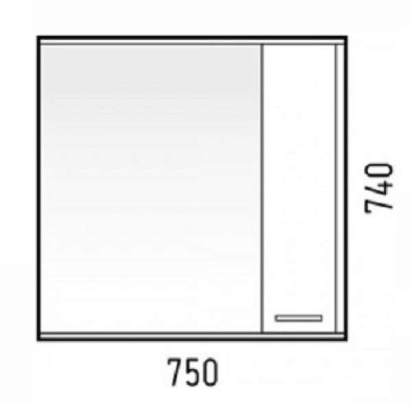 Зеркальный шкаф (75х74) Corozo Лорена 75 SD-00000297