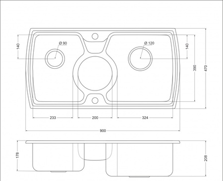 Кухонная мойка Oulin (90х47) OL-321