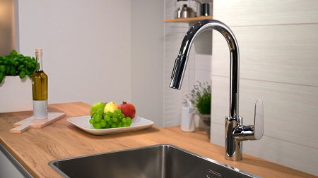 Смеситель для кухни с выдвижным изливом Hansgrohe Focus M41 31815000 хром