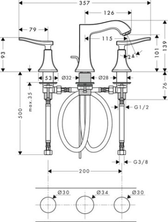Смеситель для раковины Hansgrohe Metropol 31330000