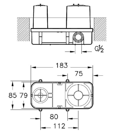Скрытая часть для смесителя Vitra Istanbul A42230 G 1/2, белый