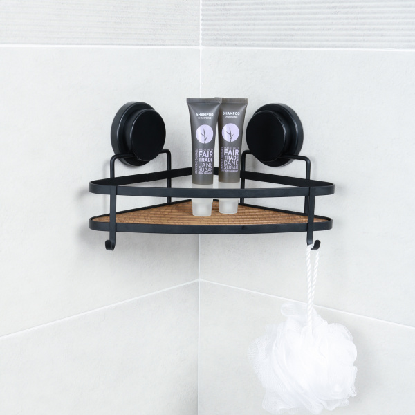 Полка угловая одноэтажная Fixsen Magic FX-920B-1 черная