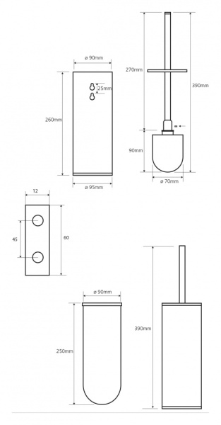 Ёршик (металл) подвесной/наполный, щетка белая Bemeta Omega 102313066