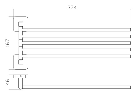 Полотенцедержатель поворотный WONZON & WOGHAND STILL, хром WW-6661