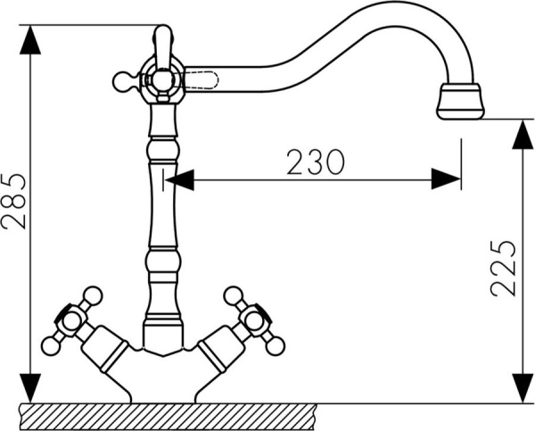 Смеситель для кухонной мойки KAISER Carlson Style (44133-1)