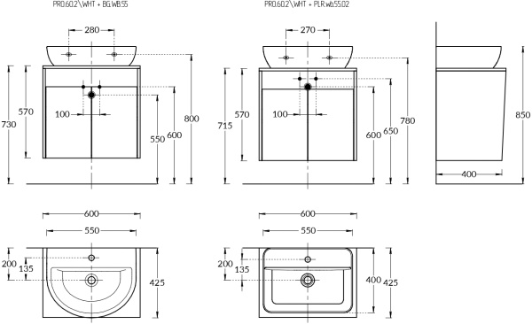 Тумба под раковину Kerama Marazzi PRO PRO.60.2\WHT