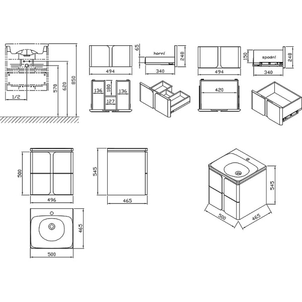 Тумба под раковину Ravak SD Balance 50 X000001364