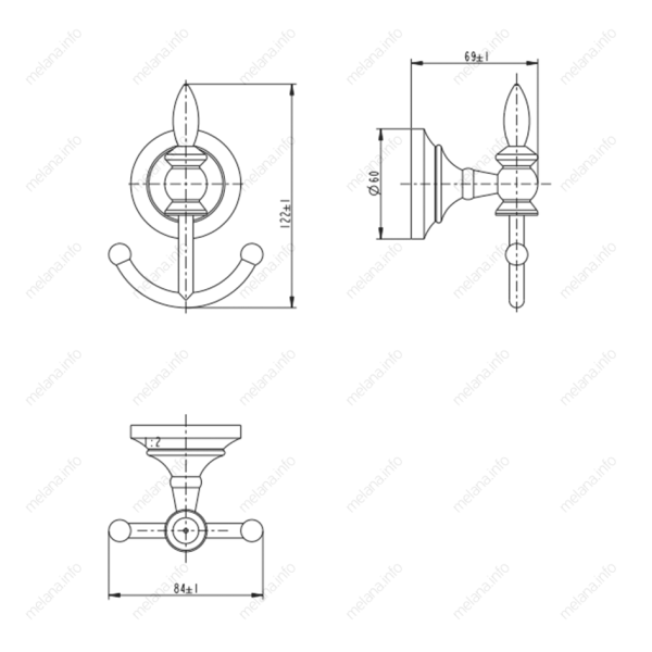 Крючок двойной Melana MLN-820008