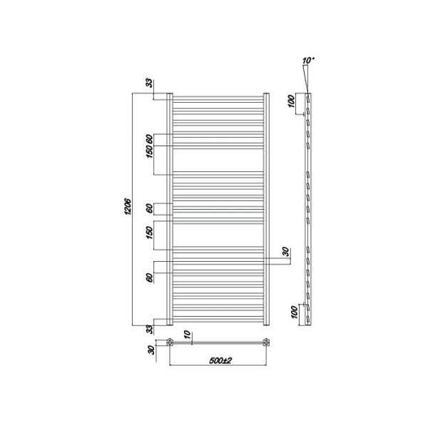 Полотенцесушитель водяной Ravak Degree 53х120 X04000083667