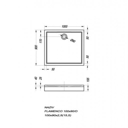 Душевой поддон Kolpa San Flamenco 100x90