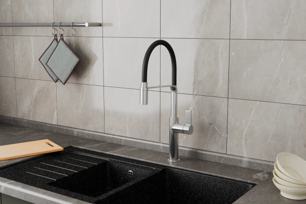Смеситель для кухонной мойки с гибким изливом RUSH MS9035-35Black Смеситель для кухонной мойки с гибким изливом RUSH MS9035-35Black