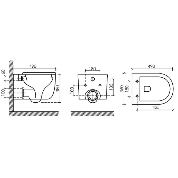 Подвесной унитаз Ceramica Nova Ulma Rimless CN4006