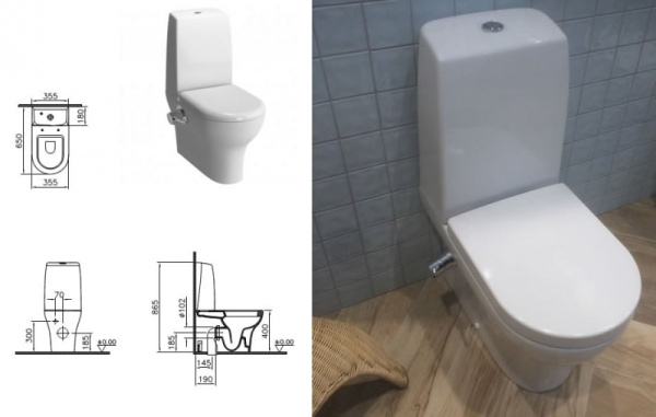 Унитаз-компакт напольный, без сиденья Vitra Zentrum 5782B003-7201