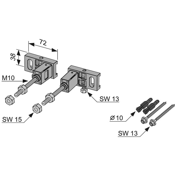 Комплект для крепления инсталляции к стене TECE 9380000