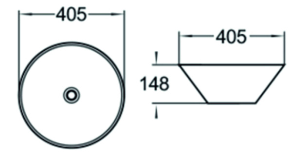 Раковина накладная (40,5х40,5) SantiLine SL-1042