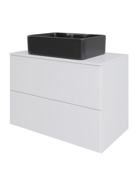 Тумба с раковиной подвесная 75 см, Orange Otto Ot-75TuMDF+B01-475MB белый глянец