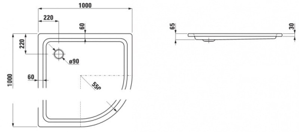 Душевой поддон Laufen Platina 2.1501.9.600.040.1
