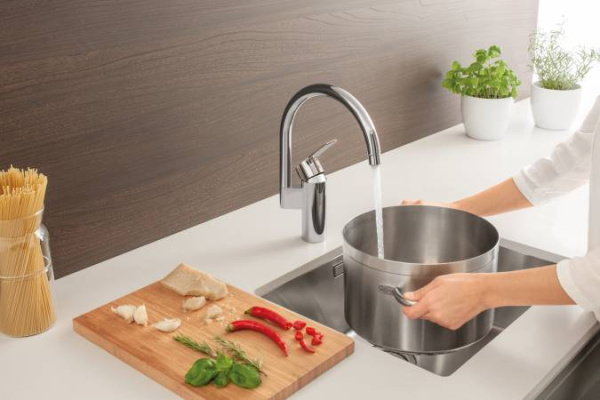 Смеситель однорычажный для кухни Grohe Wave Cosmopolitan 32449 001 (32449001) хром