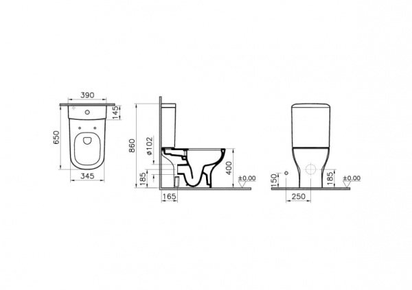 Унитаз-моноблок Vitra D-light 5915B003-0075