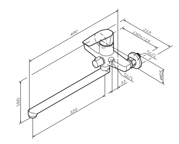 Смеситель для ванны Am.Pm Gem F90A90000