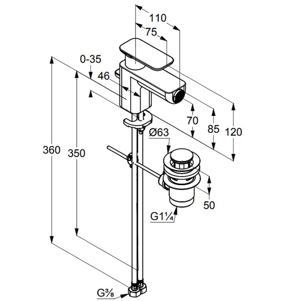 Смеситель для биде Kludi E2 492160575