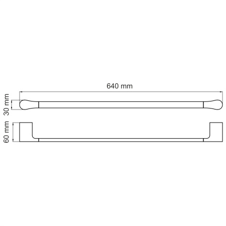 Держатель полотенец одинарный WasserKRAFT Elbe K-7230