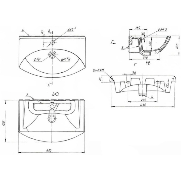 Раковина Bellezza Лагуна-65 4620000149897