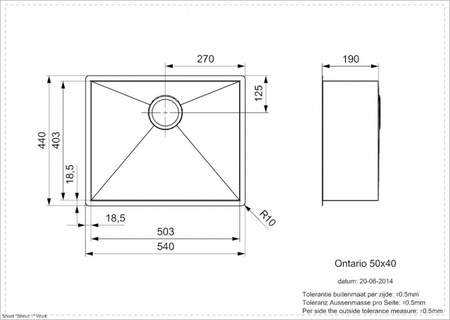 Мойка кухонная Reginox Ontario L Medium (50Х40) 3594