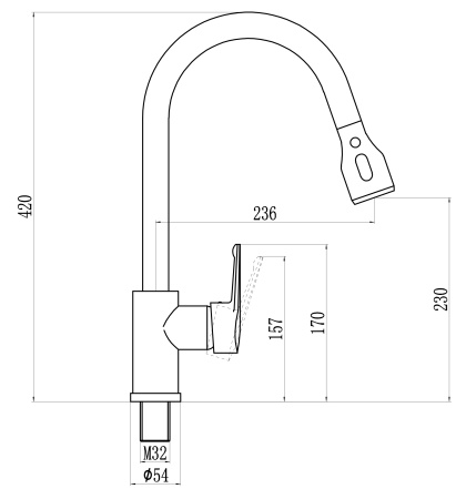 Смеситель для кухонной мойки Savol S-002801H