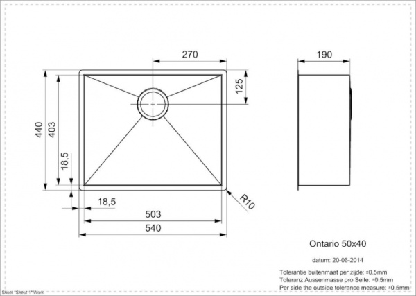 Мойка кухонная Reginox Ontario L Medium (50Х40) 3594