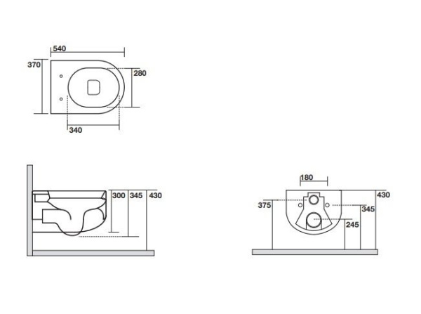 Унитаз подвесной безободковый Kerasan Flo 311130 без сиденья, белый матовый