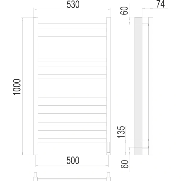 Полотенцесушитель электрический Terminus Ното (500х1000) П12 4670078526519