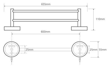 Полотенцедержатель двойной Bemeta Omega 104104052