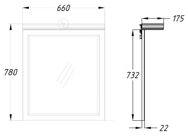 Козырек к зеркалу Opadiris Мираж 65 с выключателем 00-00007496, светлый орех