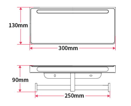 Бумагодержатель двойной с полкой, хром RUSH EDGE ED77143A