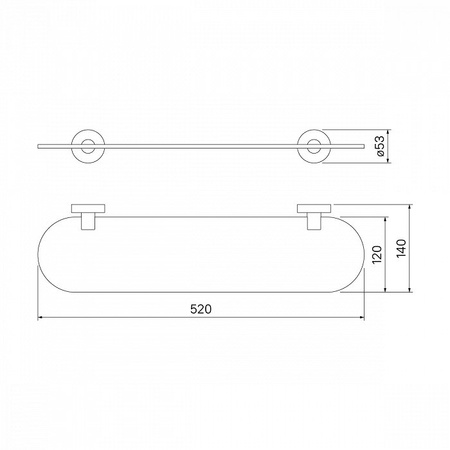 Полка IDDIS Sena матовое стекло сплав металлов (SENSSG0i44)