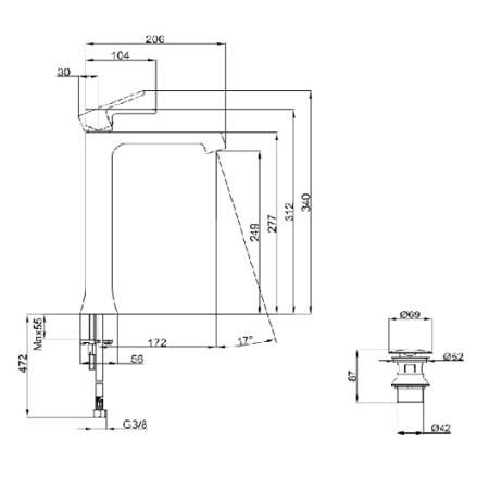 Смеситель для раковины Villeroy & Boch Classic TVW10110511061