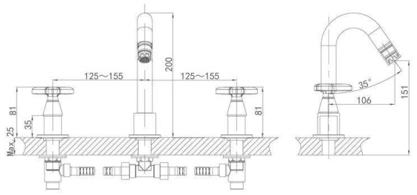 Смеситель для раковины D&K Hessen Goethe (DA1384141)