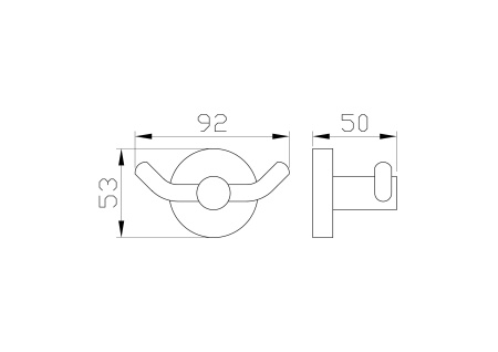Двойной крючок для ванной WONZON & WOGHAND EASY, хром WW-8125