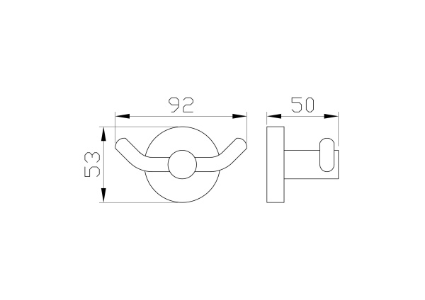 Двойной крючок для ванной WONZON & WOGHAND EASY, хром WW-8125