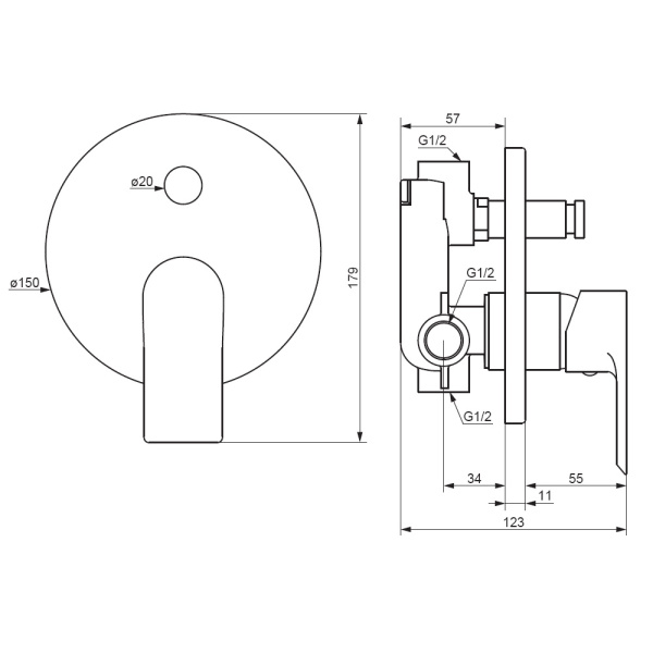 Смеситель для ванны Damixa Apollo 477100300
