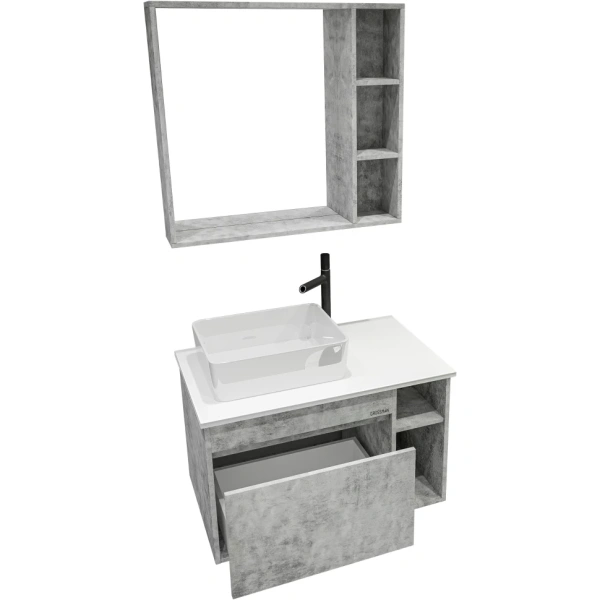 Тумба подвесная Grossman ФАЛЬКОН-80 см 108005. с 1-м ящ, бетон