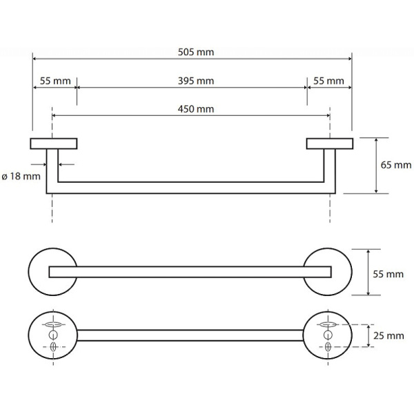 Полотенцедержатель, 45см Bemeta Sablo 160204020