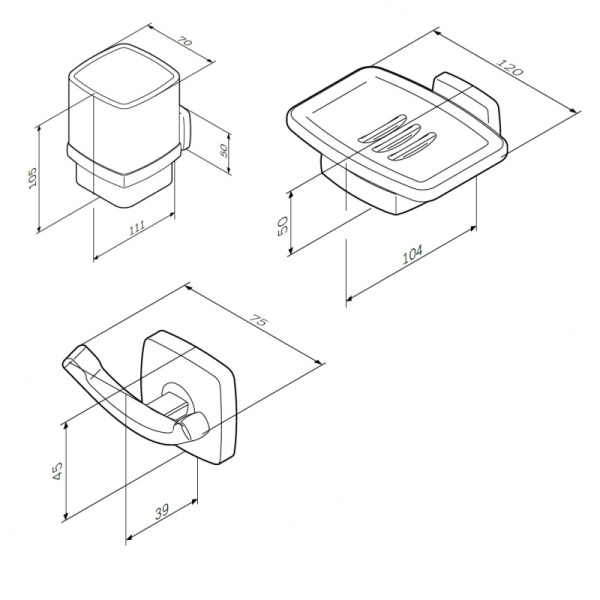 Комплект мебели для ванной AM.PM Gem 75 BK90GA
