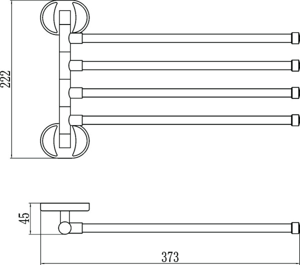 Держатель для полотенец поворотный 4-ой Savol 70 S-008604