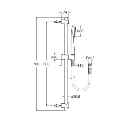 Душевой гарнтиур Roca Stella 80/3F 5B1403C00