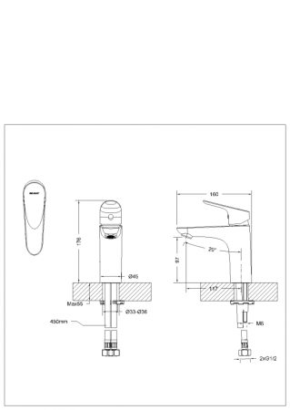 Смеситель для раковины Bravat Drop F14898C-RUS